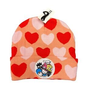 Sanrio Hello Kitty and Friends Heart Allover Print Cuff Beanie - New